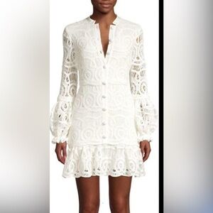 Alexis crochet long sleeve white dress. Size XS.